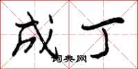 曾庆福成丁行书怎么写