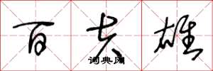 王冬龄百夫雄草书怎么写