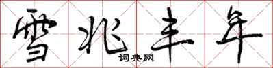 曾庆福雪兆丰年行书怎么写