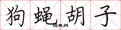 荆霄鹏狗蝇胡子楷书怎么写