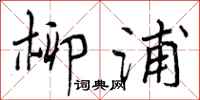 曾庆福柳浦行书怎么写