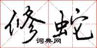 曾庆福修蛇行书怎么写
