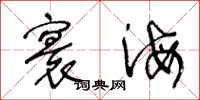 王冬龄寰海草书怎么写