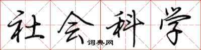 荆霄鹏社会科学行书怎么写