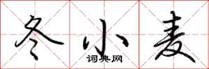 荆霄鹏冬小麦行书怎么写