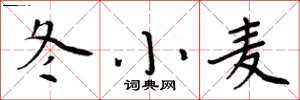 周炳元冬小麦楷书怎么写