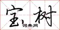 荆霄鹏宝树行书怎么写
