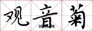 周炳元观音菊楷书怎么写