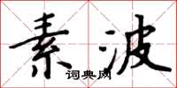 周炳元素波楷书怎么写