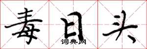 周炳元毒日头楷书怎么写