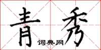 何伯昌青秀楷书怎么写