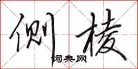 田英章侧棱行书怎么写