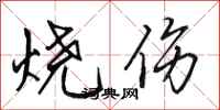 田英章烧伤行书怎么写