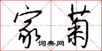 钱沛云家菊行书怎么写