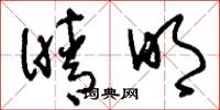 刘少英晴明草书怎么写