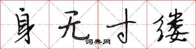 段相林身无寸缕行书怎么写