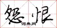 段相林怨恨行书怎么写