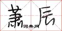 段相林萧辰行书怎么写