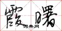 段相林霞曙行书怎么写