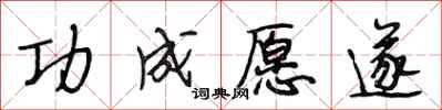 段相林功成愿遂行书怎么写