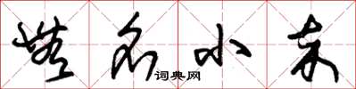 朱锡荣无名小卒草书怎么写