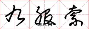 朱锡荣九股索草书怎么写