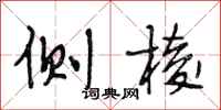 段相林侧棱行书怎么写