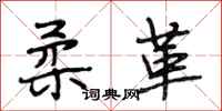 段相林柔革行书怎么写