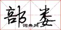 段相林部娄行书怎么写