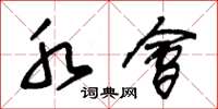 朱锡荣水会草书怎么写