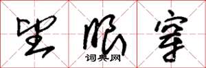 朱锡荣望眼穿草书怎么写