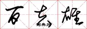 朱锡荣百夫雄草书怎么写