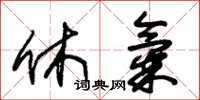朱锡荣休气草书怎么写