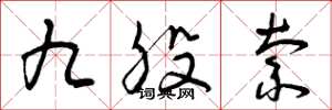 曾庆福九股索草书怎么写