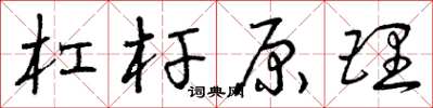 曾庆福杠杆原理草书怎么写