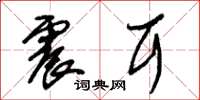 朱锡荣震耳草书怎么写