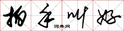 朱锡荣拍手叫好草书怎么写