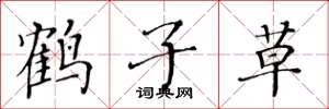 黄华生鹤子草楷书怎么写