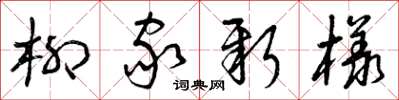 曾庆福柳家新样草书怎么写