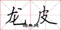 侯登峰龙皮楷书怎么写