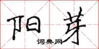 侯登峰阳芽楷书怎么写