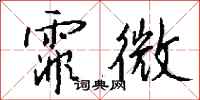 钱沛云霏微行书怎么写