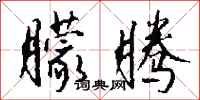 钱沛云朦腾行书怎么写