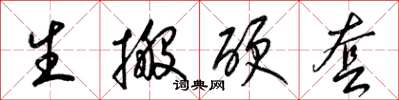 梁锦英生搬硬套草书怎么写