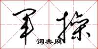 梁锦英军操草书怎么写