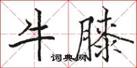 骆恒光牛膝楷书怎么写