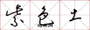梁锦英紫色土草书怎么写
