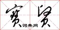 梁锦英宝贤草书怎么写