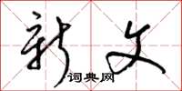 梁锦英新文草书怎么写