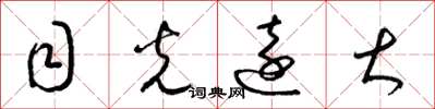 梁锦英目光远大草书怎么写